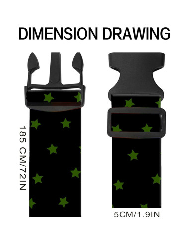 Correas de Equipaje Ajustables ASJHFDIR Estrellas Verdes Negras