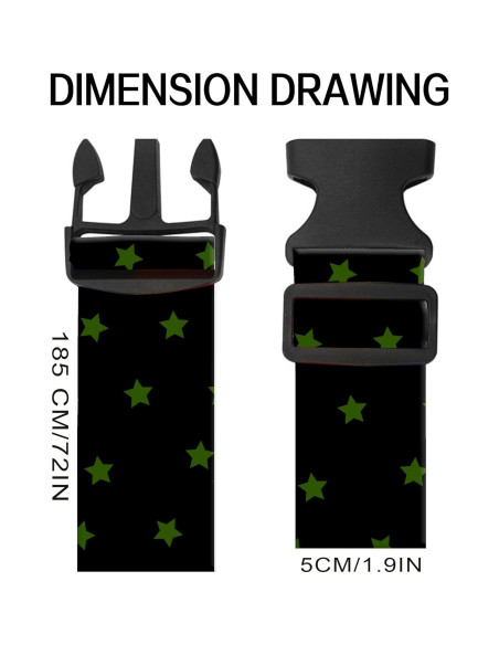 Correas de Equipaje Ajustables ASJHFDIR Estrellas Verdes Negras