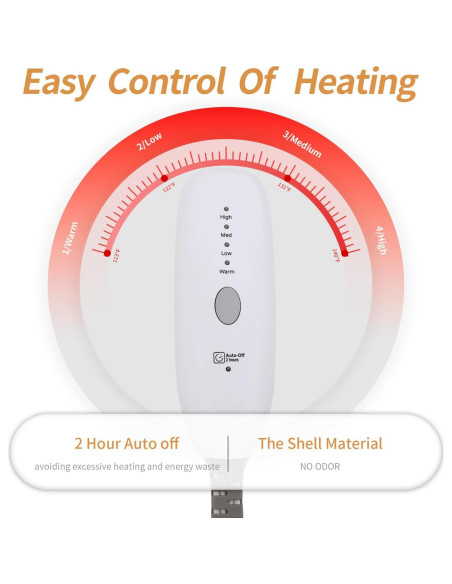 Almohadilla Térmica Eléctrica Myiosus 61x38 cm, 4 Calores