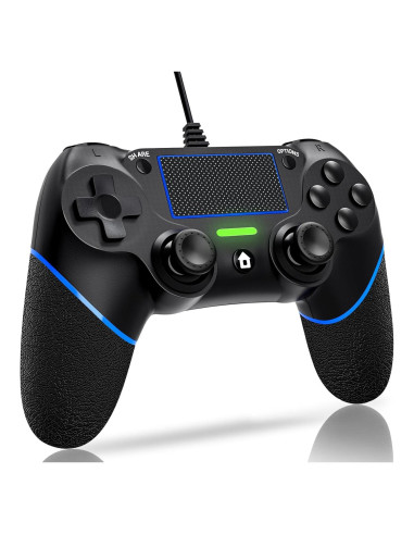 Controlador con cable DIANVEN para PS4 y PC - Negro