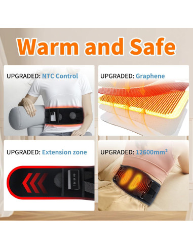 Almohadilla Térmica Inalámbrica Torktak con Masajeador 110x20cm