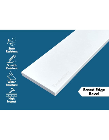 Umbral de Ducha de Mármol Ingenierizado Blanco 152.4x7.62 cm