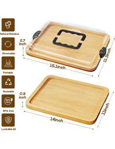 Tabla de Charcutería Sefilence con Tapa y Mango - 38.4x28.8cm 2