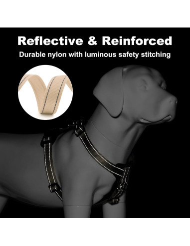 Arnés Ajustable para Perros Plutus Pet Sin Tirones Beige S