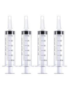 Paquete de 4 Jeringas de 60ml DIELLY Sin Aguja Estériles