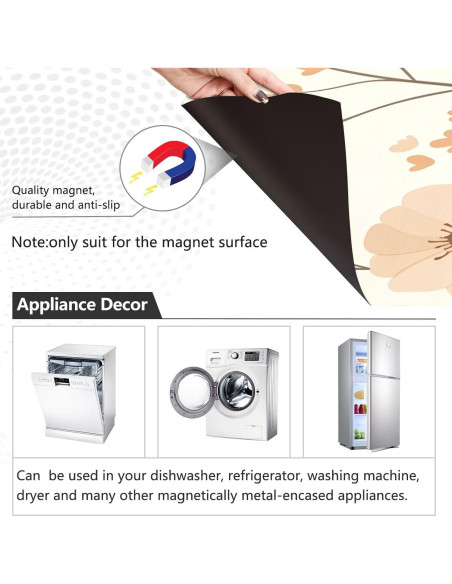 Cubierta Magnética para Lavavajillas GUIJI Flor Beige 58x66cm