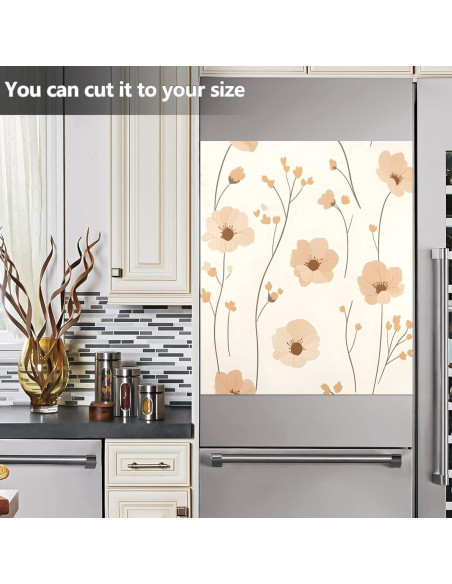 Cubierta Magnética para Lavavajillas GUIJI Flor Beige 58x66cm