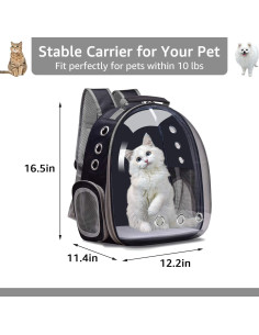 Mochila Transportadora para Mascotas Henkelion Negra 42x29x31cm 2