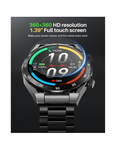 Reloj Inteligente EarlySincere T80 para Hombres - Monitoreo Salud