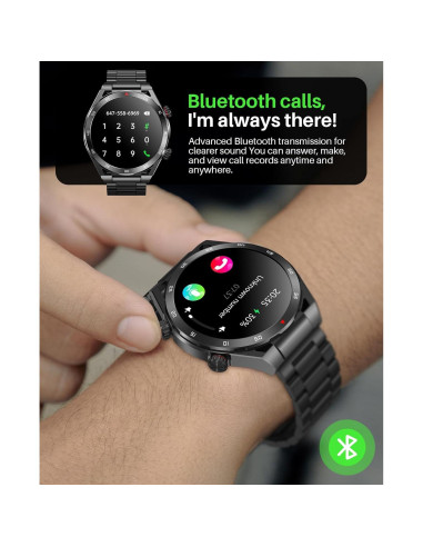 Reloj Inteligente EarlySincere T80 para Hombres - Monitoreo Salud