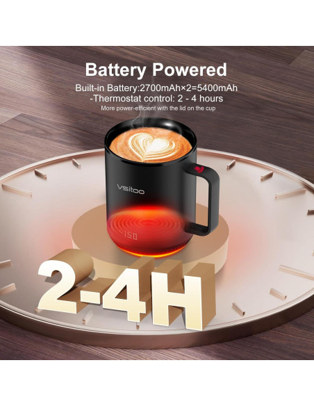 Taza Inteligente Vsitoo S3 10 oz Autocalentable Negra