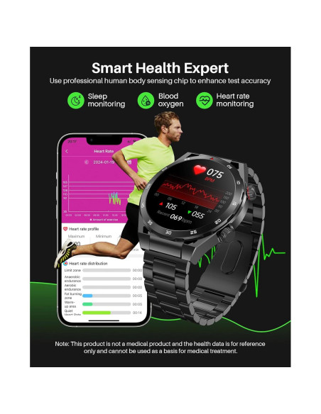 Reloj Inteligente EarlySincere T80 para Hombres - Monitoreo Salud Reloj Inteligente EarlySincere T80 para Hombres - Monitoreo Salud