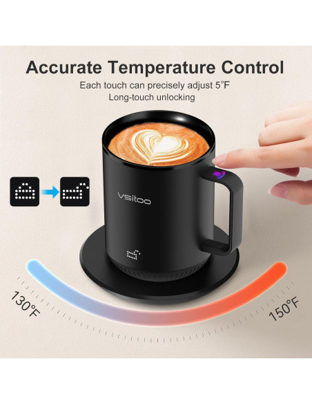 Taza Inteligente Vsitoo S3 10 oz Autocalentable Negra