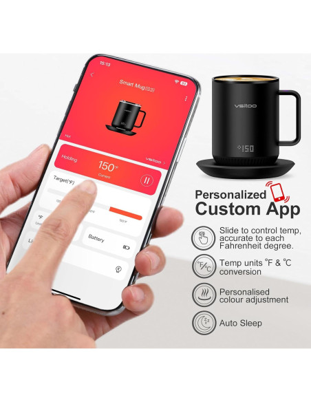 Taza Inteligente Vsitoo S3 10 oz Autocalentable Negra