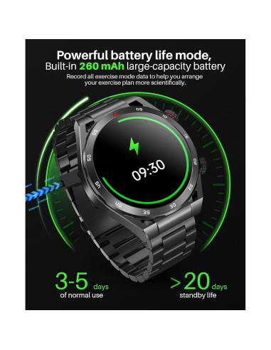 Reloj Inteligente EarlySincere T80 para Hombres - Monitoreo Salud