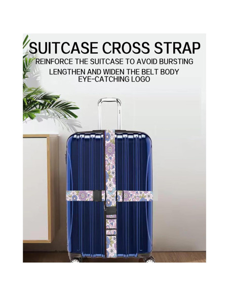 Correas de Equipaje Ajustables ASJHFDIR - Flores Coloridas