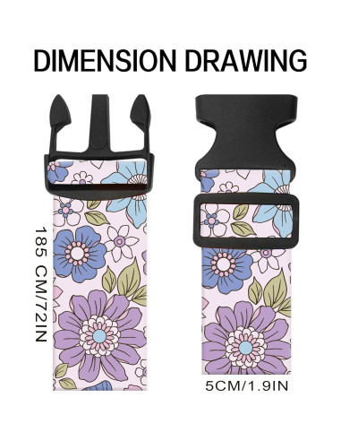 Correas de Equipaje Ajustables ASJHFDIR - Flores Coloridas