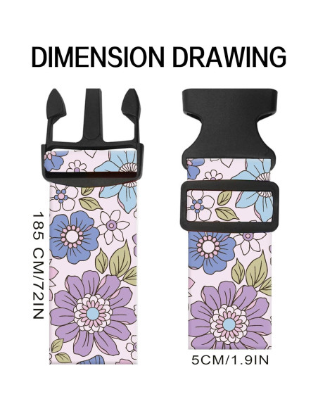 Correas de Equipaje Ajustables ASJHFDIR - Flores Coloridas