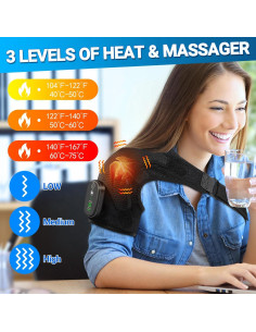 Masajeador de Hombro Inalámbrico YUANBO QHJAM001, 3 Modos Calor 2