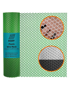 Malla Plástica Verde ESSFF 39.88cm x 5m para Jardín y Mascotas