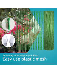 Malla Plástica Verde ESSFF 39.88cm x 5m para Jardín y Mascotas 2
