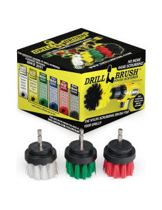 Juego de 3 Cepillos de Limpieza Drillbrush 2" Verde Rojo Blanco