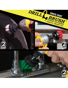 Juego de 3 Cepillos de Limpieza Drillbrush 2" Verde Rojo Blanco 2