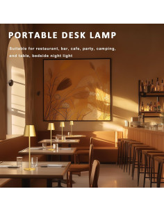 Lámpara de Mesa Inalámbrica Kakanuo LED Recargable 38.4cm Dorada 2