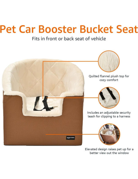 Asiento Elevador para Mascotas Amazon Basics Beige 45.72x45.72cm