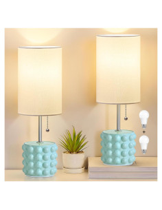 Juego de 2 lámparas de mesa cerámica GyroVu azul 43cm