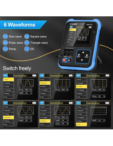 Osciloscopio DSO-TC3 Portátil 3-en-1 500kHz Generador de Señal