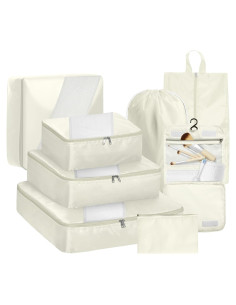 Set de Cubos de Empaque WVM 8 Piezas para Viaje Beige