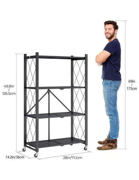 Estante Plegable SKONYON 4 Niveles con Ruedas 272 kg Estante Plegable SKONYON 4 Niveles con Ruedas 272 kg