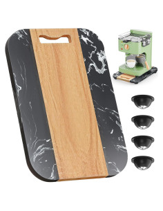 Bandeja Deslizante de Acacia y Mármol NiHome 35.5x24.1 cm