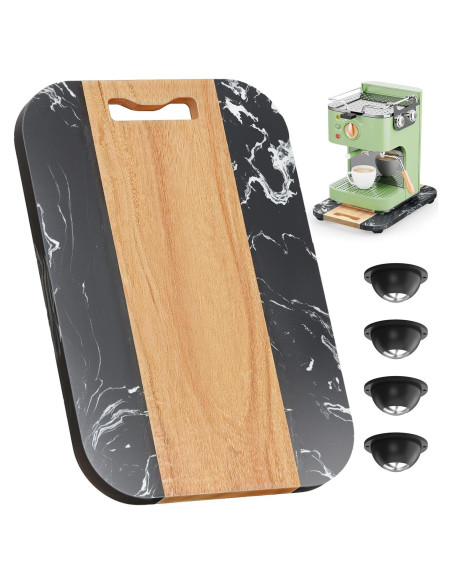 Bandeja Deslizante de Acacia y Mármol NiHome 35.5x24.1 cm