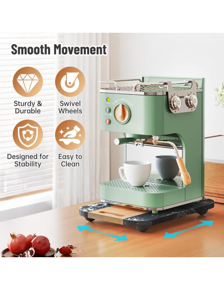 Bandeja Deslizante de Acacia y Mármol NiHome 35.5x24.1 cm