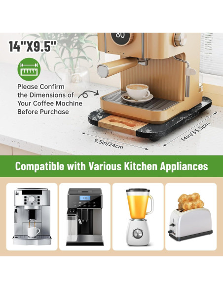 Bandeja Deslizante de Acacia y Mármol NiHome 35.5x24.1 cm