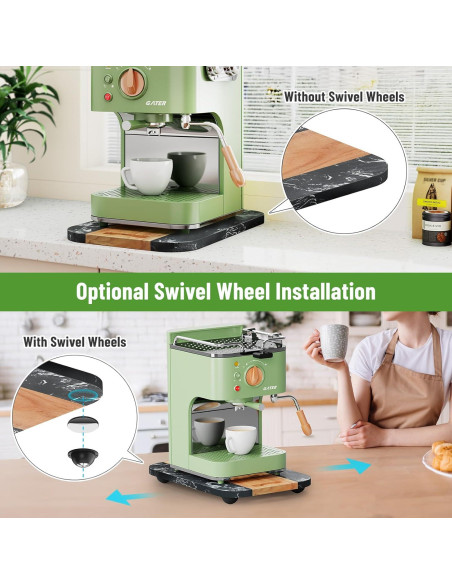 Bandeja Deslizante de Acacia y Mármol NiHome 35.5x24.1 cm