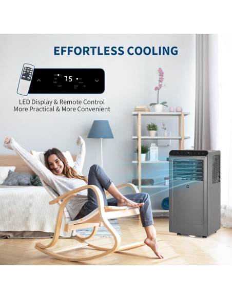 Aire Acondicionado Portátil GAOMON 8000 BTU 4 en 1 Gris
