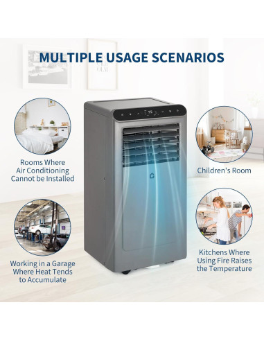 Aire Acondicionado Portátil GAOMON 8000 BTU 4 en 1 Gris