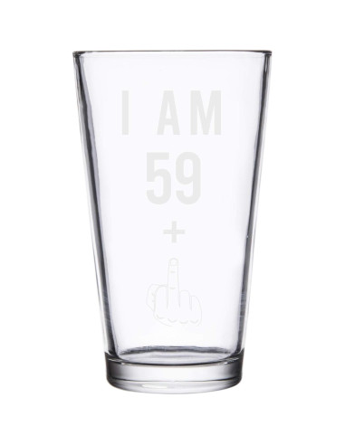 Vaso de Cerveza Gelid 16 oz 59 + Un Dedo Medio Cumpleaños 60