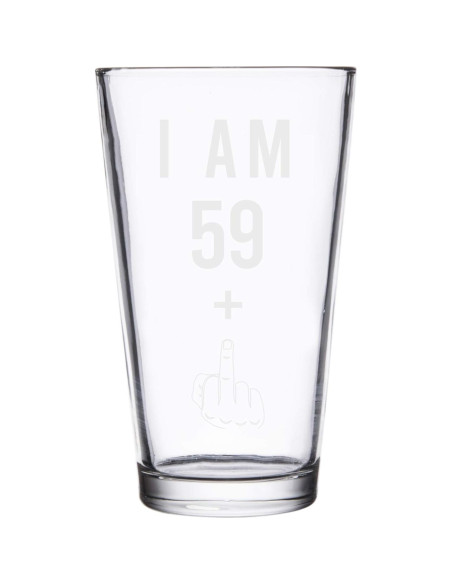 Vaso de Cerveza Gelid 16 oz 59 + Un Dedo Medio Cumpleaños 60