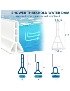 Tapón de Agua para Ducha Eeyaniy 170 cm Antifugas Blanco 2