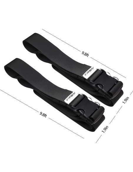Correas de Equipaje Ajustables AVSUKA 2pcs 3m Negro