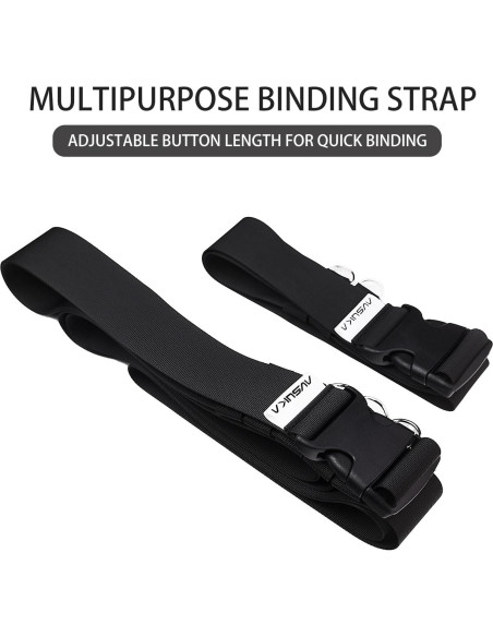 Correas de Equipaje Ajustables AVSUKA 2pcs 3m Negro