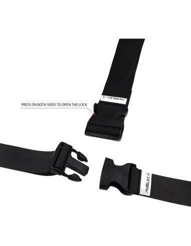 Correas de Equipaje Ajustables AVSUKA 2pcs 3m Negro