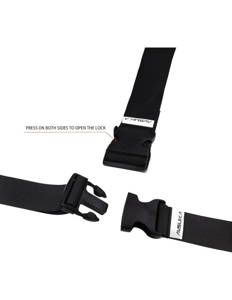 Correas de Equipaje Ajustables AVSUKA 2pcs 3m Negro