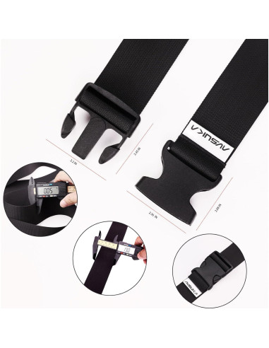 Correas de Equipaje Ajustables AVSUKA 2pcs 3m Negro