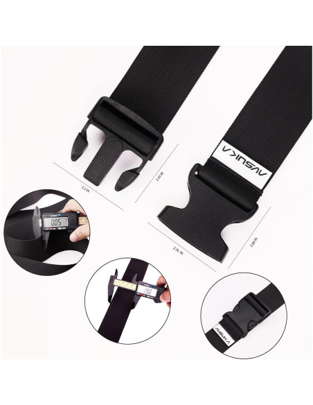 Correas de Equipaje Ajustables AVSUKA 2pcs 3m Negro