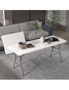 Mesa Plegable Allpop 6 Pies Blanca para Interior y Exterior 2